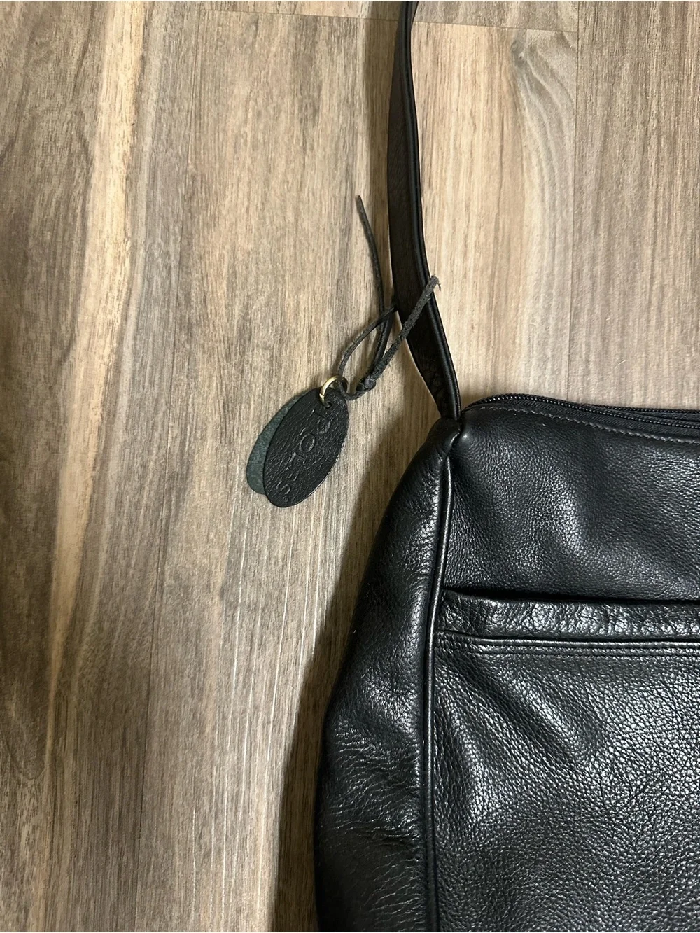 Rolfs Black Leather Shoulder Bag